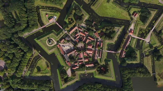 Bourtange, historic fortified city, fortified village with adjacent modern town centre in the Dutch province of Groningen, The Netherlands.
