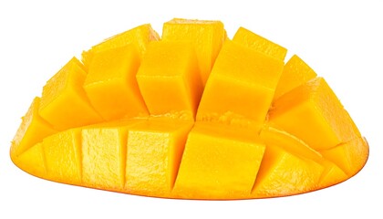 Close-up of diced mango