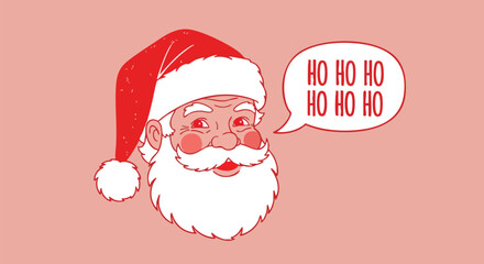 Jolly Santa Claus with festive 'Ho Ho Ho' greeting, perfect for cheerful holiday marketing and seasonal celebrations
