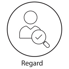 Regard Icon, Power of Mutual Regard, Building Respectful Connections, Strengthening Bonds with Regard, Living a Life of Appreciation, vector