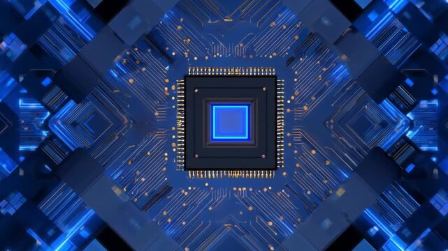 Abstract blue circuit technology