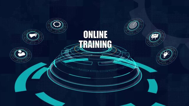 Online training platform for learning, digital education with modern courses, skill development and e-learning opportunities