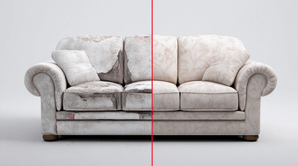 Sofa comparison clean and dirty