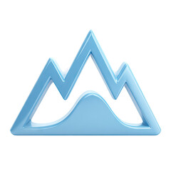 Light-blue 3D mountain range graphic