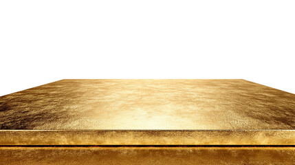Top of gold table isolated on white background