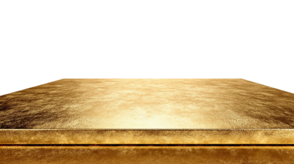 Top of gold table isolated on white background