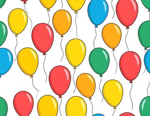 Colorful balloon pattern on white background (3)