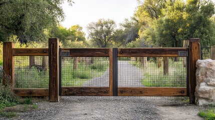 Rustic dual-purpose gate and fence made of reclaimed wood and durable metal frames