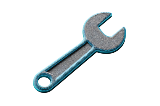 A Sturdy Metallic Wrench, Ideal for Mechanical Repairs and Tightening Bolts. Isolated on transparent background, cutout	