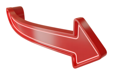 3D Realistic Red Arrow Icon