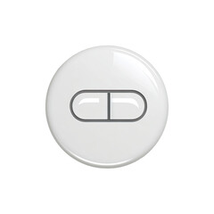 Gray pill icon on a glossy white button
