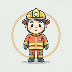 Cute cartoon firefighter (2)