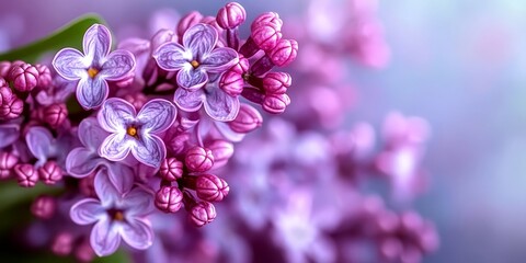 Fototapeta premium Radiant Light Purple and Lavender Blossoms Fragrant Floral Beauty in Stunning Macro Photography Art