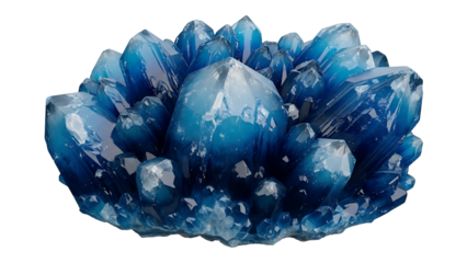 Cluster of vibrant blue crystals