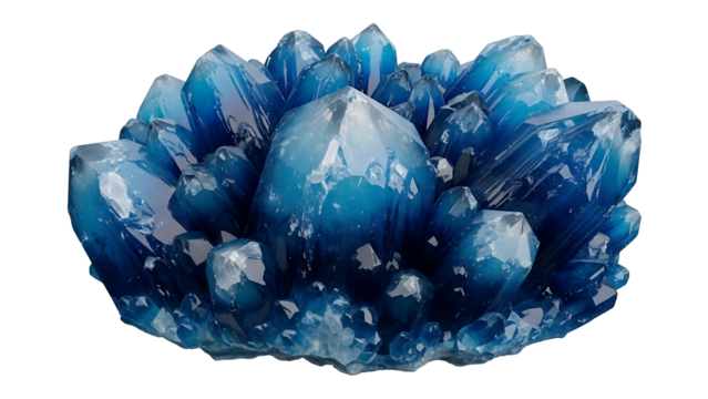 Cluster of vibrant blue crystals