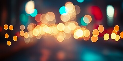Fototapeta premium Beautiful Abstract Light Effects for a Festive Christmas Card with Golden Bokeh Background Art