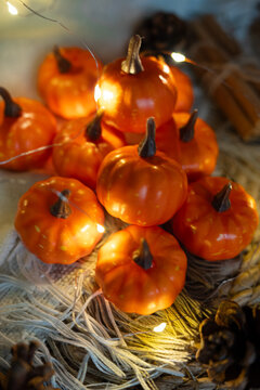 Vertical close-up of a dried physalis bouquet with warm highlights, autumn floral still life for seasonal decor and craft use. 
