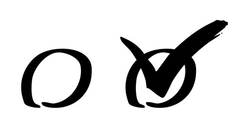 Check mark. Check box icon with right and wrong buttons and yes or no checkmark icons in tick. Isolated checkmark symbol, right and wrong sign concept.