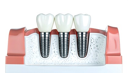 Dental implants in jawbone