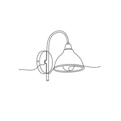 Minimalist line drawing of a wall lamp in simple design  