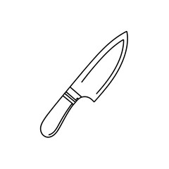 Fototapeta premium Kitchen knife illustration in minimalist line art style 
