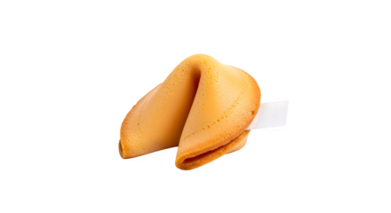 A delicious fortune cookie isolated on transparent background, a symbol of chineseamerican cuisine and the anticipation of a hopeful future