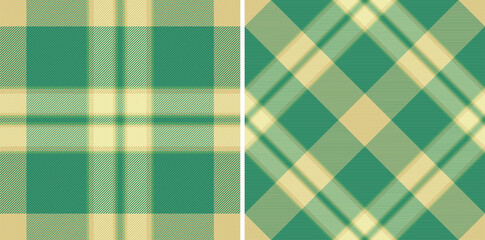 Check texture vector of background seamless fabric with a pattern plaid textile tartan. Set in nature colors for symmetry tissue designs in fashion.