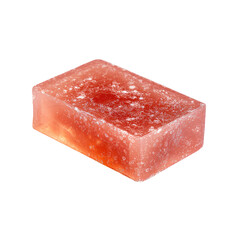 Rectangular bar of light pink soap, speckled with small, lighter pink and translucent flecks