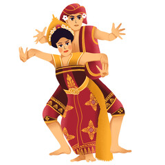 illustration of Balinese dancers