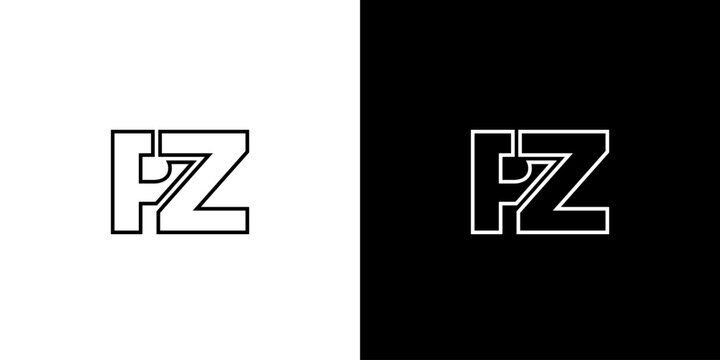 Letter P and Z, PZ logo design template. Minimal monogram initial based logotype.