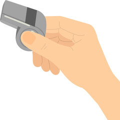 Sports Competition Hands Close-Up Set — Stopwatch, Whistle, Air Horn, Water Bottle