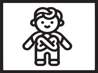 International Children?s Day Icon in Clean Elegant Minimal Vector Illustration