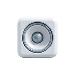 Square, light gray icon depicting a speaker