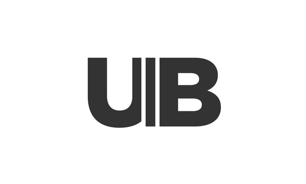 UIB logo design template with strong and modern bold text. Initial based vector logotype featuring simple and minimal typography. Trendy company identity.