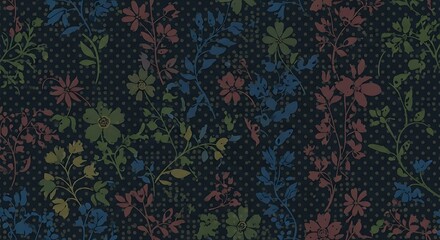 Obraz premium Intricate Floral Pattern Design on Dark Background.