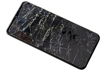 Isolated Broken Smartphone