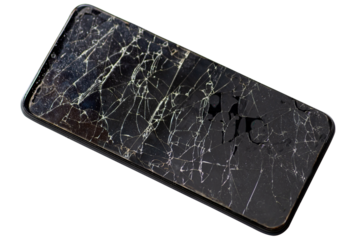 Isolated Broken Smartphone