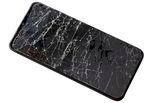 Isolated Broken Smartphone