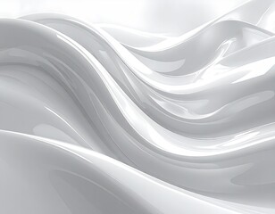 Obraz premium Abstract White Fabric Drape with Smooth Waves and Soft Lighting