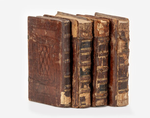 Old bible books, isolated on white background.