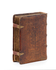 Old bible book, isolated on white background.