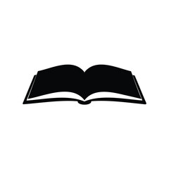Silhouette of an open book signifying knowledge, learning, and literacy promotion