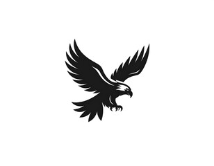 Obraz premium Silhouetted eagle in flight