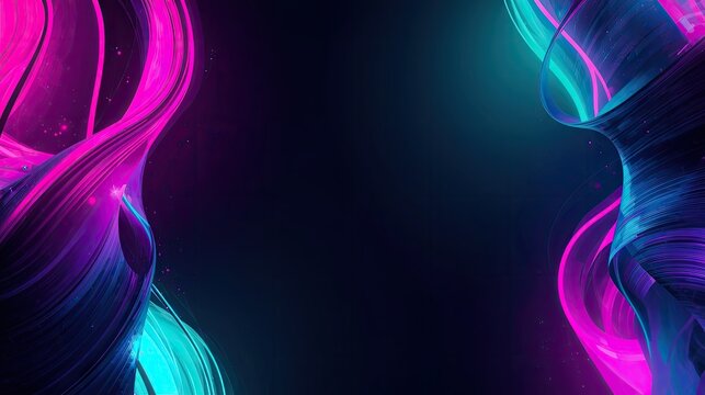 Dynamic swirling neon lines create a captivating abstract design.