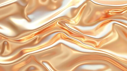 Obraz premium Elegant golden silk fabric flowing in soft waves, creating a luxurious and glossy appearance for any design project