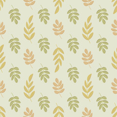 Trendy autumn pattern, variety of autumn leaves, berries.