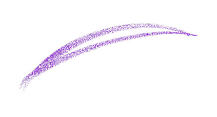 Hand drawn purple pencil lines, circles, stripes and squiggly lines on transparent background.