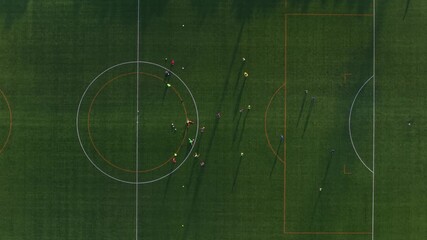 People on the soccer practice drone going up