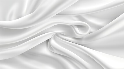 Obraz premium Soft and Elegant White Satin Fabric Texture with Smooth Waves and Subtle Shimmer Ideal for Backgrounds and Fashion Themes