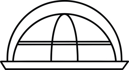 futuristic dome shaped airport line art